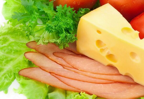 formaggi, carne e verdure per la dieta Dukan